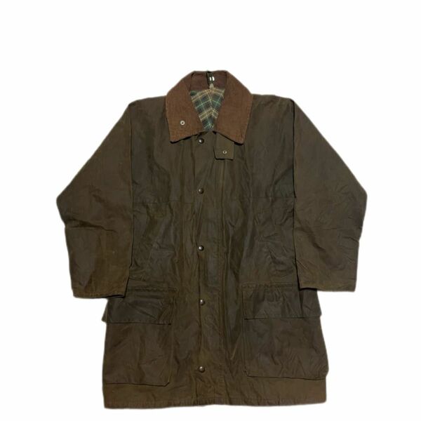 Euro Vintage イングランド製 Unknown バブアー風 ミドル丈 オイルドジャケット Barbour バブアー