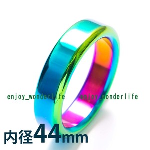 コックリング　44mm　ステンレス　新品　未使用　送料無料　テンパーカラー　グラデーション　匿名配送　即決　金属　メタル　ペニスリング