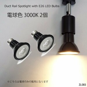 ダクトレール用 スポットライト 2個セット 黒 3000K 電球色 E26 交換 電球 送料無料/15