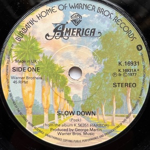 【試聴 7inch】America / Slow Down 7インチ 45 muro koco シティポップ AOR フリーソウル City Pop ドラムブレイク