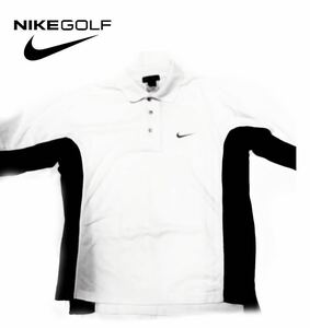  Nike /NIKE# Nike Golf, рубашка-поло # белый / черный #.. задний Nike soshu вышивка 