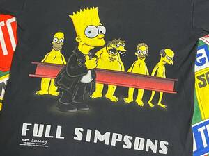 ☆FULL SIMPSONSの1枚☆Made in IRELAND製アイルランド製ビンテージフルシンプソンズプリントTシャツ90s90年代98年製キャラクターTシャツ黒