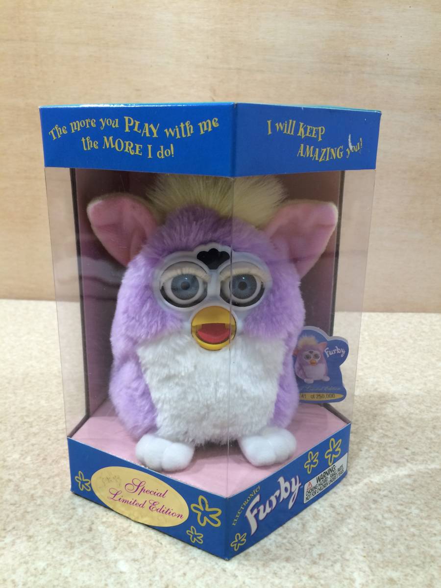 美品 ファービー2 パンダブラック 青目 ホワイトファー 動作OK 682