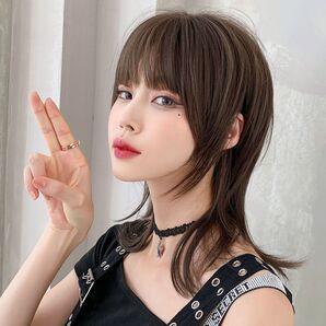 ミディアムウイッグ ウルフカット ぱっつん ジェンダーレス