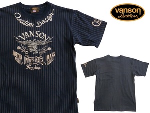 バンソン／vanson／XLサイズ／半袖Ｔシャツ／NVST-2310／ウォバッシュ／新品／送料無料／バイカー／刺繍