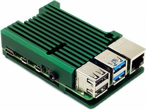 Aluminium Heatsink Case for Raspberry Pi 4 (Raspberry Pi 4用 アルミ ヒートシンクケース) (Emerald Green) / Pimoroni製