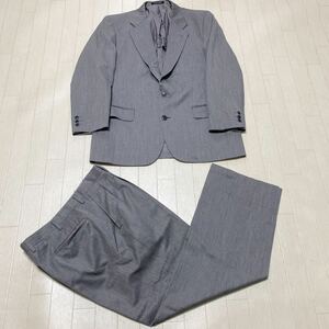 3480☆ HANAE MORI ハナエモリ セットアップ スーツ ビジネス 2ボタン タックパンツ メンズ グレー