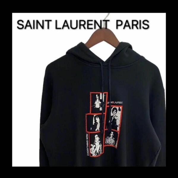 【人気】SAINT LAURENT PARIS プルオーバープリントパーカー