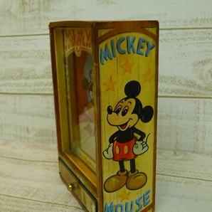 ee117●【ジャンク】昭和レトロ Micky＆Minie 木製 オルゴール 引き出し付 ミッキーマウス/60の画像2
