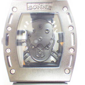 SONNEゾンネ 難あり ドクロ文字盤 メンズ腕時計 S160BKBK-SV №695の画像2