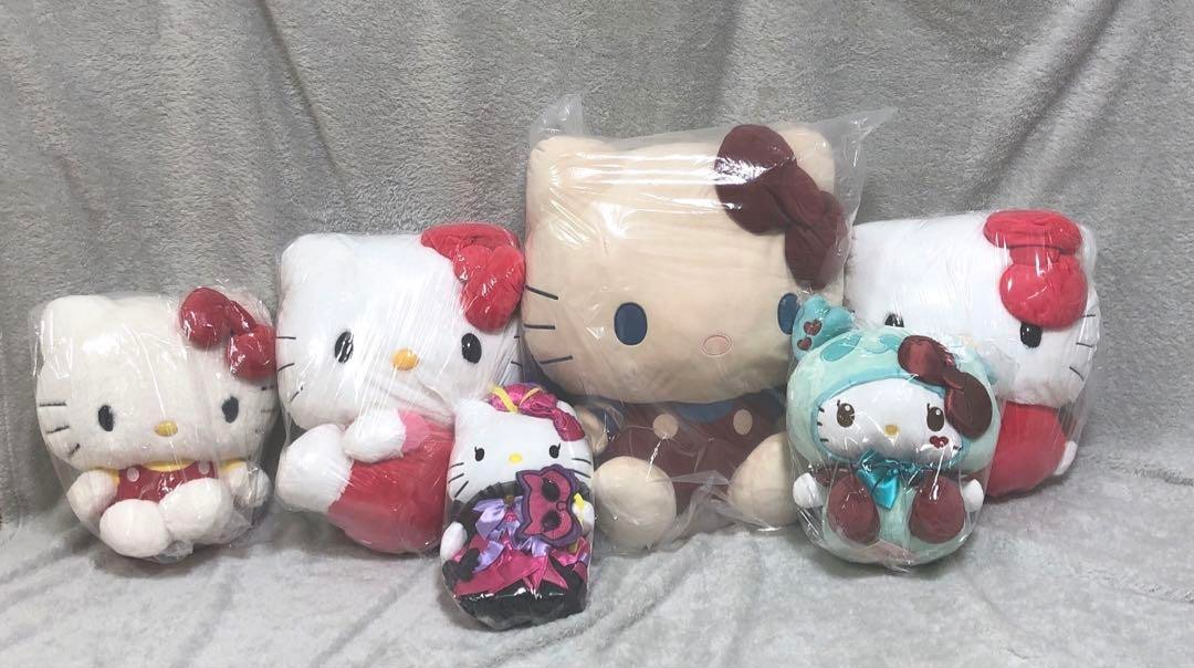 6個セット】ハローキティ ぬいぐるみ マスコット スイカ割り ご当地