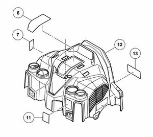 HiKOKI ハイコーキ エア コンプレッサ EC1245H3 用 カバー 組（６，７，１１，１３含む） 889317 保護 修理 部品 大工 建築 建設 造作　