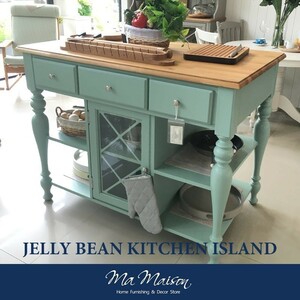 PB3EN45a 未使用品 マ・メゾン Ma Maison キッチンアイランド テーブル オーク材 JELLYBEAN KITCHEN ISLAND フレンチカントリー 北欧