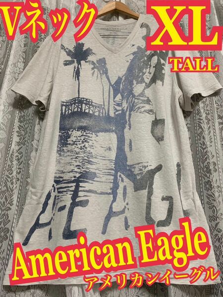 American Eagle アメリカンイーグル　Vネック　半袖　Tシャツ メンズ　XLサイズ