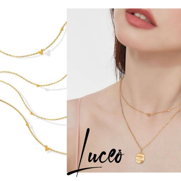 ネックレス アクセサリー レディース チタン鋼 可愛い ハート シンプル 記念日 誕生日 プレゼント luceo