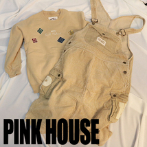ベビーピンクハウスBABY PINK HOUSE 裏パイルスウェットトレーナーシャツ(120)コーデュロイジャンパースカート(130) オーバーオール 050111_画像1