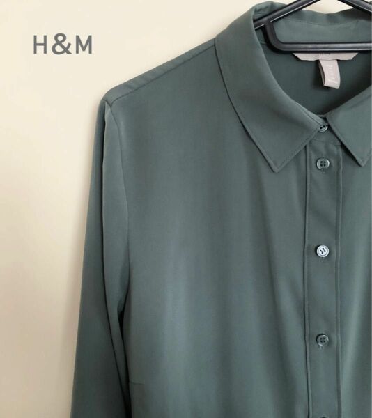 H&M シャツ ブラウス グリーン