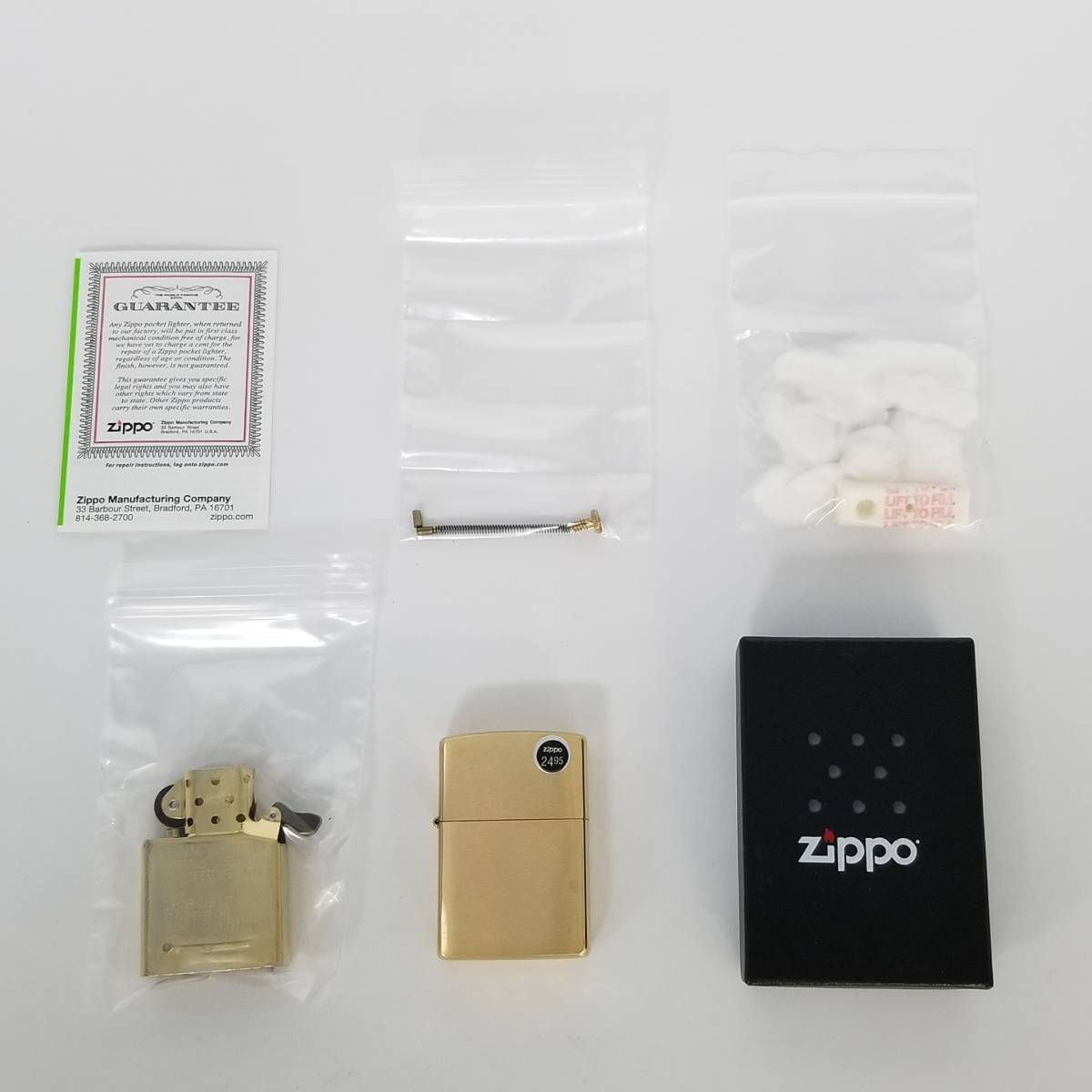 W S 火花あり Zippo ジッポー SOLID BRASS ソリッドブラス