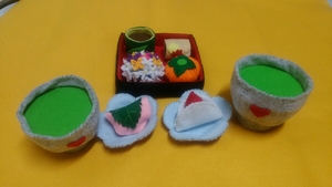  felt. toy * Japanese confectionery set A* hand made 