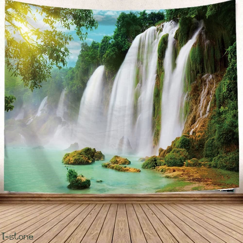 Tapiz, Naturaleza, Paisaje de cascada, Productos americanos, Elegante, Diseño de interiores, Arte, Lavarse las manos, Bandera grande, Decoración de interiores, Creando atmósfera, Artículos hechos a mano, interior, bienes varios, panel, Tapiz