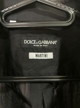 【新品】DOLCE&GABBANA ドルガバ シャツ Lサイズ 黒 41 刺繍プリント ホスト 長袖 イタリア製 MARTINI_画像4