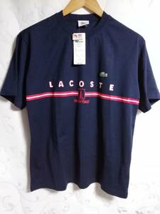 送料込み　レトロ　LACOSTE　ラコステ　yachting　半袖　Tシャツ　ネイビー　4サイズ　日本製　タグあり　25年以上前の物　新品未使用