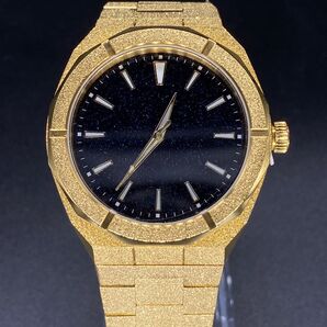 ステンレス フロステッド クォーツ時計 スターダスト ゴールド オーク ギラギラ メンズ時計 高級時計 316L