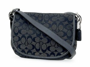 COACH/コーチ 6842 シグネチャー キャンバス クロスボディ ショルダーバッグ 斜め掛け レディース ブラック系