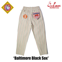 ヘルメット付 Lサイズ Baltimore Black Sox クックマン シェフパンツ 白 ストライプ COOKMAN Ballpark Collection Chef Pants_画像3