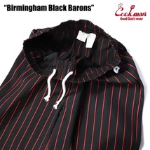 ヘルメット付 Mサイズ Birmingham Black Barons クックマン シェフパンツ 黒 ストライプ COOKMAN Ballpark Collection Chef Pants_画像7