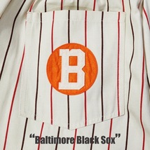 ヘルメット付 Lサイズ Baltimore Black Sox クックマン シェフパンツ 白 ストライプ COOKMAN Ballpark Collection Chef Pants_画像6