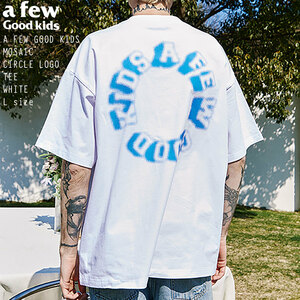 【 A FEW GOOD KIDS 】 AFGK 正規品 男女兼用 ユニセックス モザイク サークルロゴ Tシャツ MOSAIC CIRCLE LOGO TEE ホワイト L