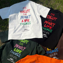 【 MR.ENJOY DA MONEY 】 MEDM 正規品 男女兼用 ユニセックス 手書き風ロゴ バックプリント Tシャツ ホワイト XLサイズ_画像3