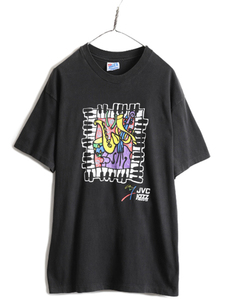 90s USA製 ★ ジャズ フェスティバル 両面 プリント Tシャツ ( メンズ L ) 90年代 JAZZ 黒 アート バンド シングルステッチ ヘビーウェイト