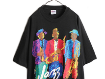 90s ★ ジャズ アート プリント Tシャツ メンズ XL / 90年代 オールド JAZZ イラスト バンド シングルステッチ ヘビーウェイト ヘインズ 黒_画像2