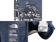 ■ ノースフェイス プリント 半袖 Tシャツ ( メンズ M ) The North Face アウトドア 半袖Tシャツ プリントTシャツ ロゴT スリムフィット 紺_画像4
