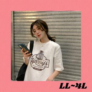 大きいサイズ☆デカロゴ cec Ｔシャツ ワンピース☆LL~4L WH