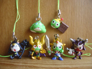 #Flj25GZ Keroro Gunso keroro Quest keroke strap all 6 kind . person *BANDAI Bandai *200 jpy =007089_c