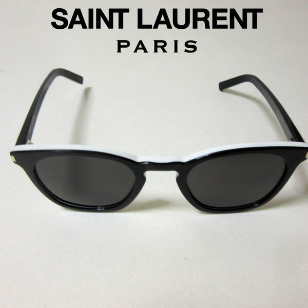 新品 SAINT LAURENT PARIS サンローランパリ サングラス SL28-034 ツートーン ウェリントン メンズ レディース 男女兼用 ホワイト ブラック