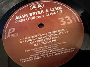 12”★Adam Beyer & Lenk / Drum Code No.1 Remix E.P. / Planetary Assault Systems / ミニマル！