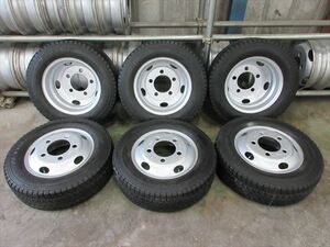 送料無料　スタッドレス　205/70R16　DUNLOP　LT03　19年　バリ溝　エルフ　タイタン　アトラス　TK16×5.5J　116.5-8TC　5穴　再塗装　6本