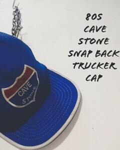 Vintage cave stone snap back trucker cap 80s ケイブ ストーン スナップバック トラッカー メッシュ キャップ トリコロール ビンテージ