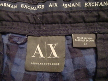 送料無料 A|X ARMANI EXCHANGE ショート パンツ ハーフ W33(M~L) アルマーニ ユーロ ワーク ショーツ リゾート 旧タグ ミリタリー 黒×紺_画像9