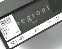 新品 negroni ネグローニ ドライビングシューズ 24 レザースニーカー カーキ_画像6