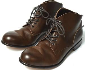 未使用 PADRONE パドローネ BACK ZIP CHUKKA BOOTS バックジップ ブーツ 41 ダークブラウン