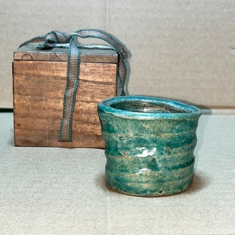 【委託品155】 茶道具 蓋置 陶器 共箱付 骨董品 中古長期保管品