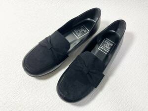 U44 ◆ Новый ◆ Клуб де Саки искренняя кожаная замшевая лента лента плоская обувь 22,0 3E сделано в Японии