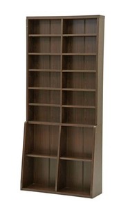  height 200cm width 90cm high type bookshelf * on step is CD. library book@ etc. under step is A4 size etc.. storage . dark brown _cd