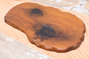 HD23 最近の節をデザインに取り入れた一枚板 高樹齢 天然木 天板のみ 座卓 座敷机 リビングテーブル ローテーブル カウンター等に