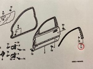 評価◎！新品！ホンダ 純正品！シビック EG EJ1 サブシールガラスモール 左右セット EG6 EG3 EG4 EG6 jdm usdm 無限 スプーン US